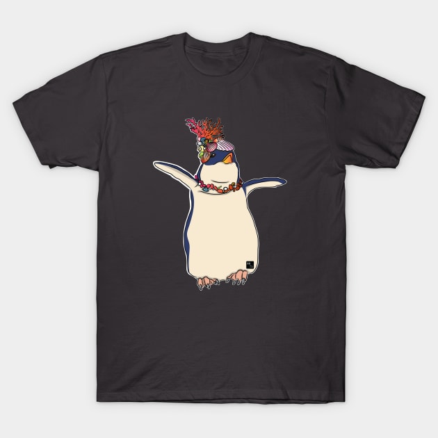 Blue Penguin Coral Dance T-Shirt by AltTabStudio